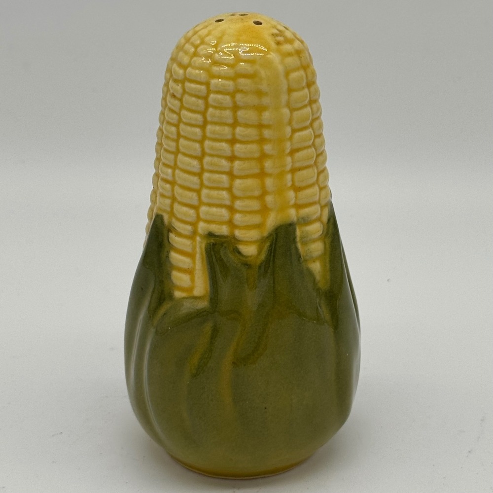 Vintage Shawnee Pottery Corn King Large Range Salt Shaker Original Label & Cork